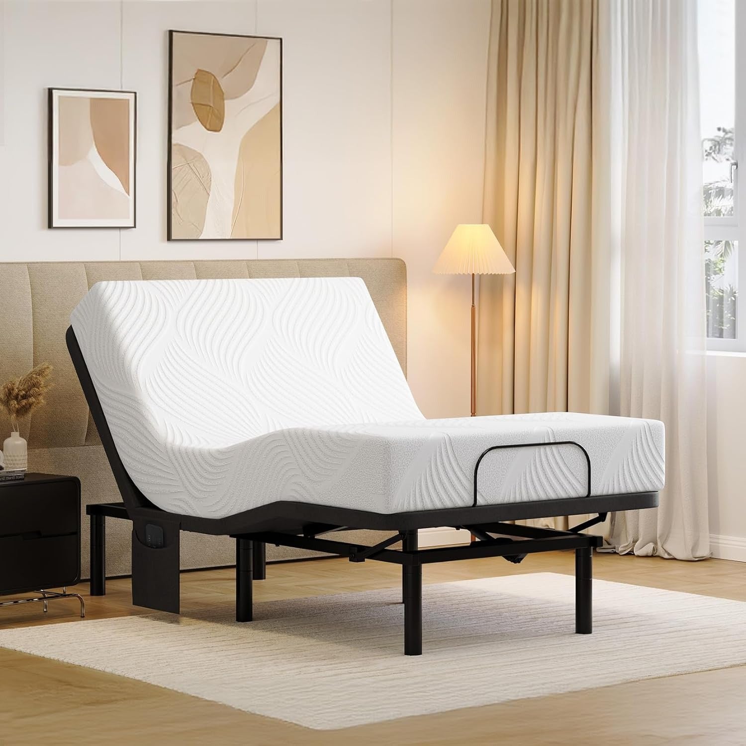 Adjustable Bed Frame Split King with 5 Height Options