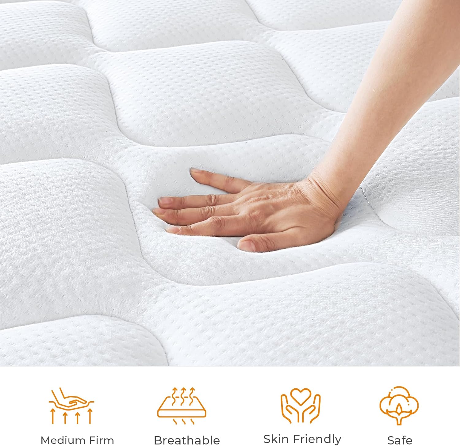 Bed Mattress with Individual Pocket Springs and Pressure-Relieving Memory Foam