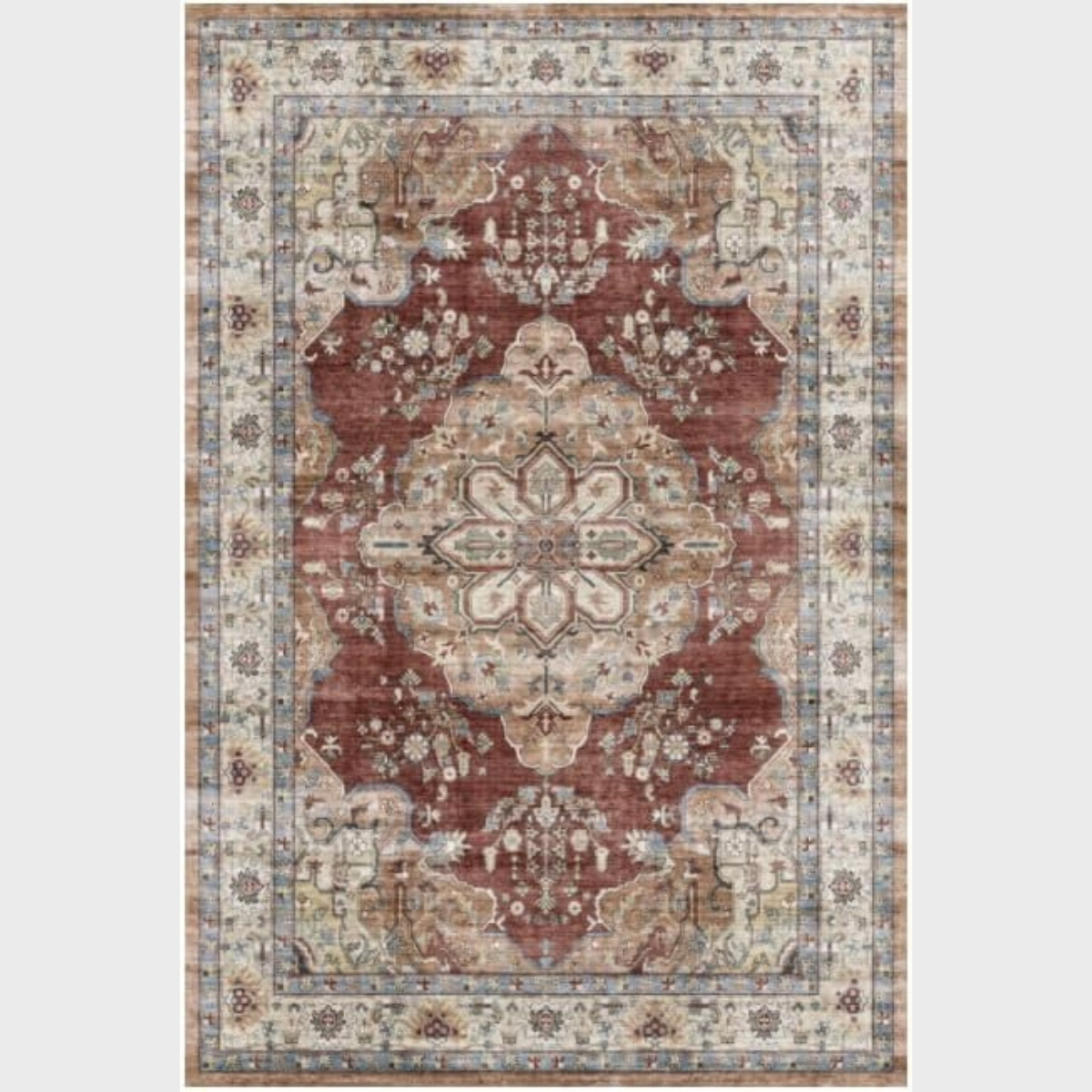 Living Room Stain Resistant Carpet Vintage Rugs with Non Slip Backing