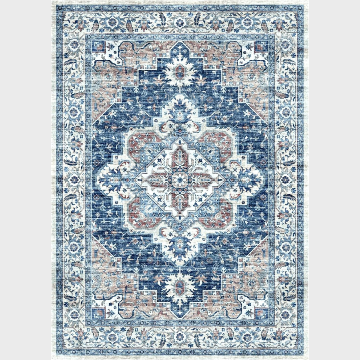 Living Room Stain Resistant Carpet Vintage Rugs with Non Slip Backing