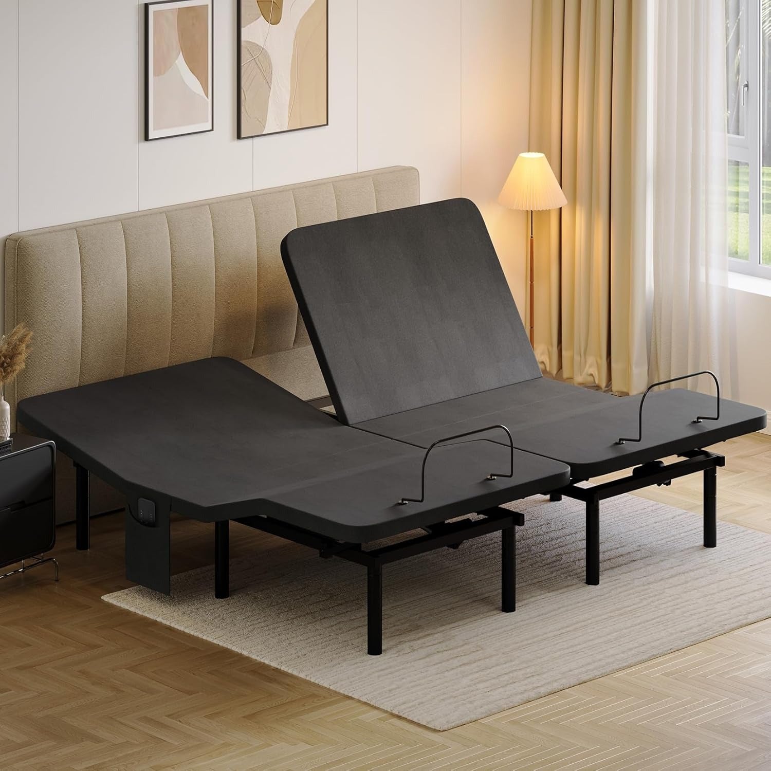 Adjustable Bed Frame Split King with 5 Height Options