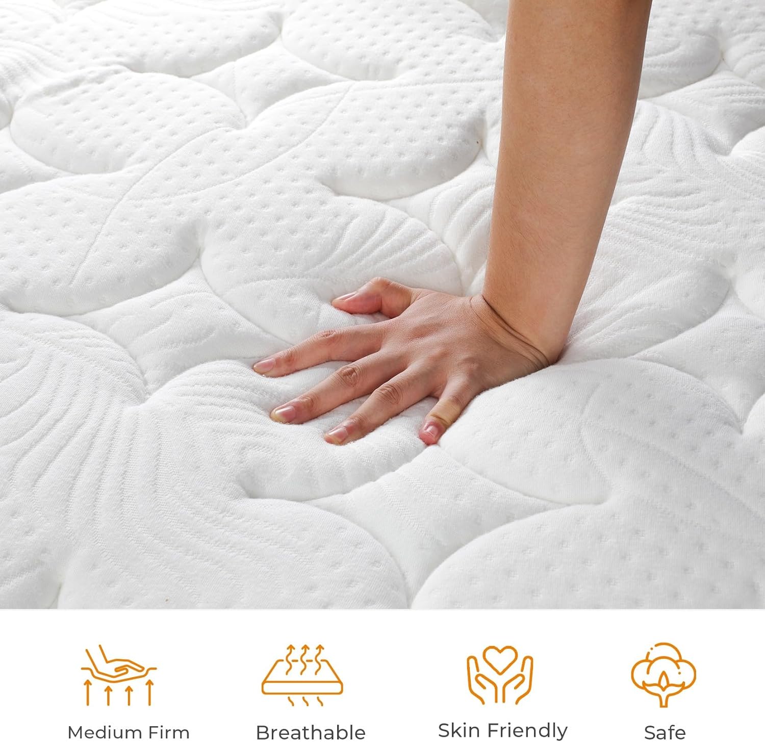 Bed Mattress with Individual Pocket Springs and Pressure-Relieving Memory Foam