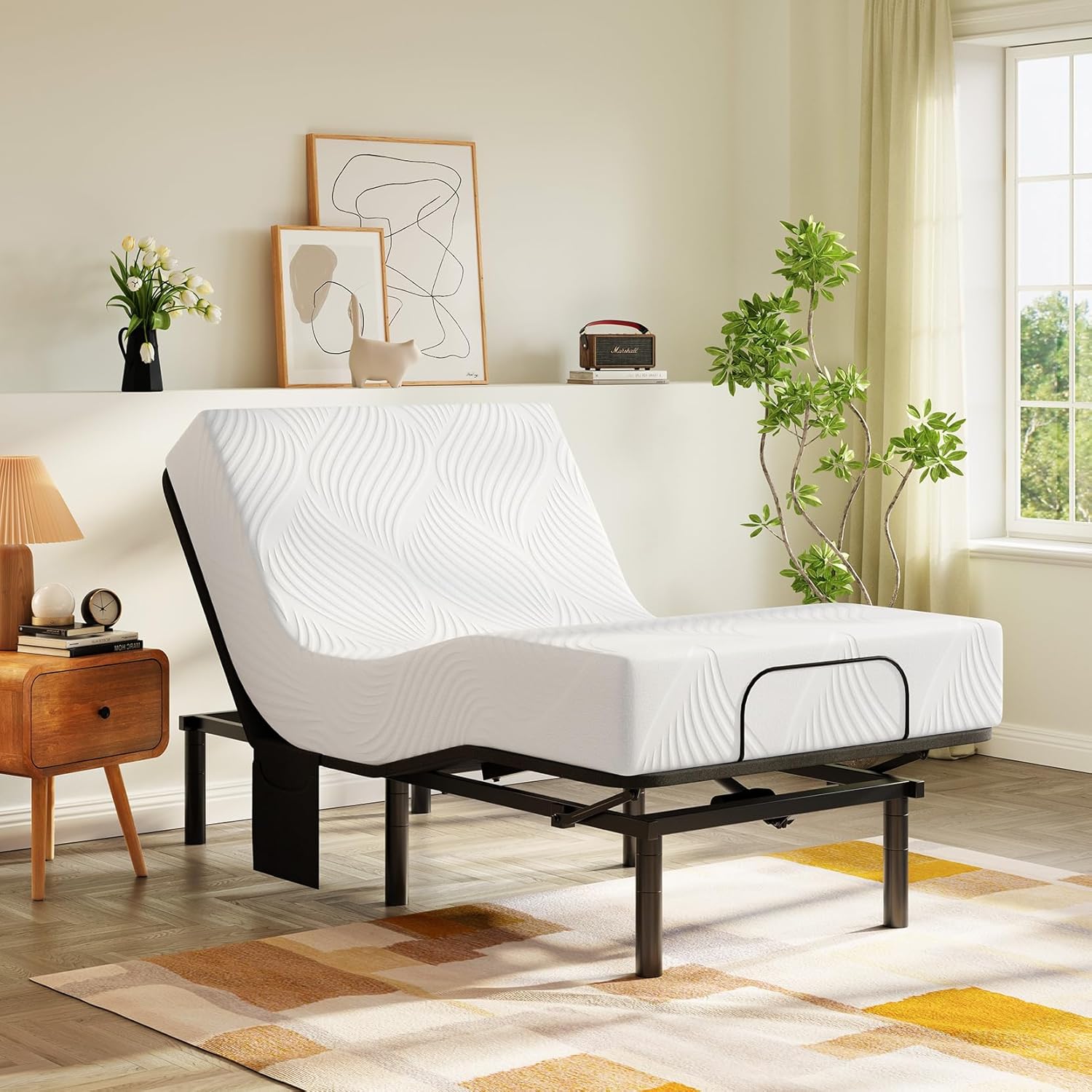Adjustable Bed Frame Split King with 5 Height Options