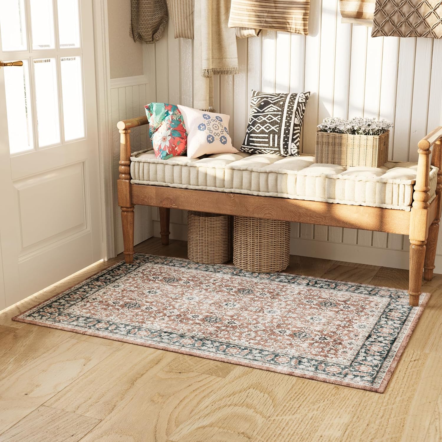 Low Pile Distressed Indoor Door Mats for Entryway