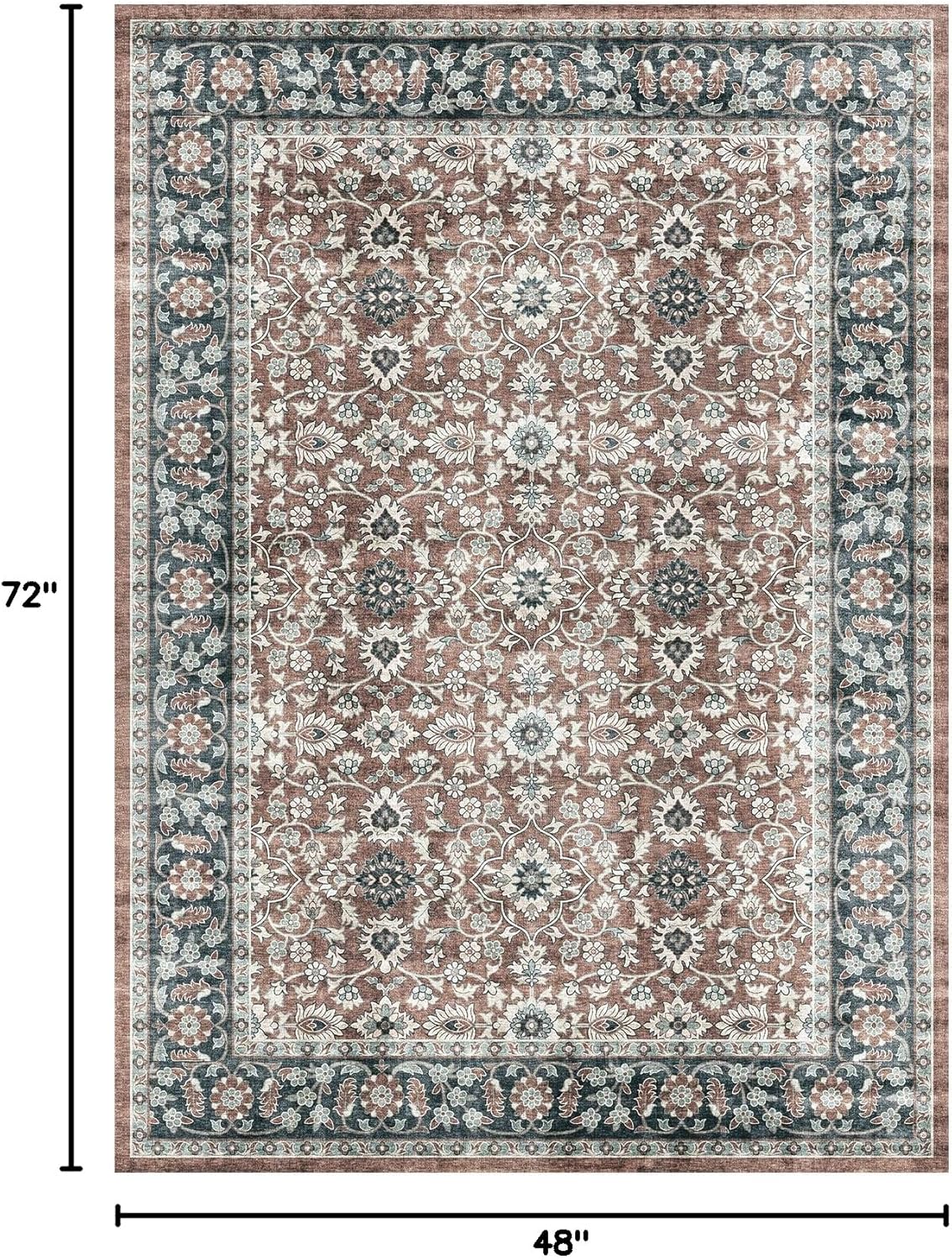 Washable Vintage Area Rug