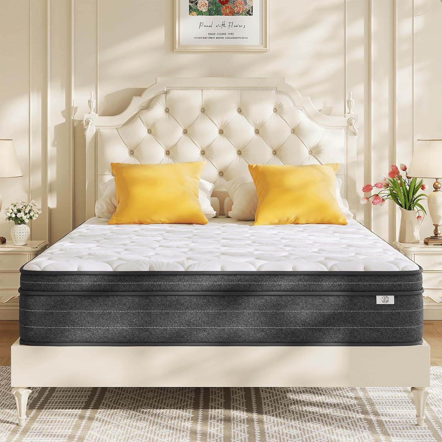 Bed Mattress with Individual Pocket Springs and Pressure-Relieving Memory Foam