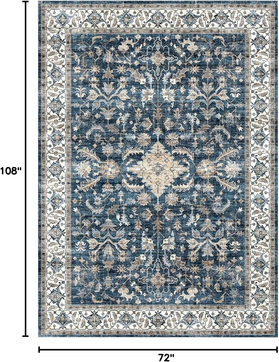 6x9 Large Rug for Bedroom Soft Non Slip Washable Non Shedding Living Dining Room Mat