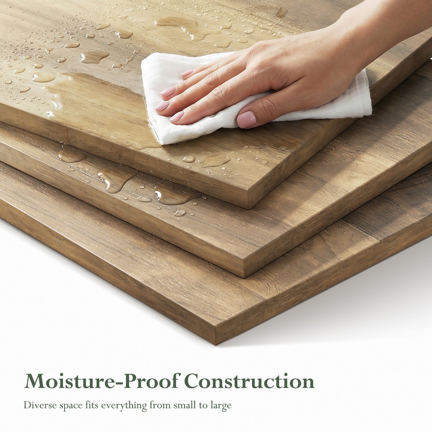 Concho 47'' Farmhouse Bathroom Vanity with Double Vessel Sink, Bathroom Sink Storage Cabinet with LED Light & Sliding Barn Door, Adjustable Shelf, 3 Drawers, Side Hooks, Rustic Brown