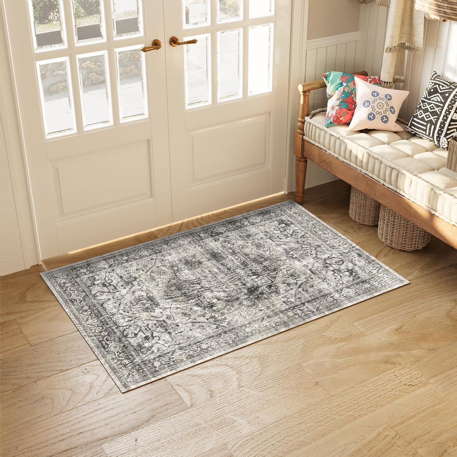 Low Pile Distressed Indoor Door Mats for Entryway