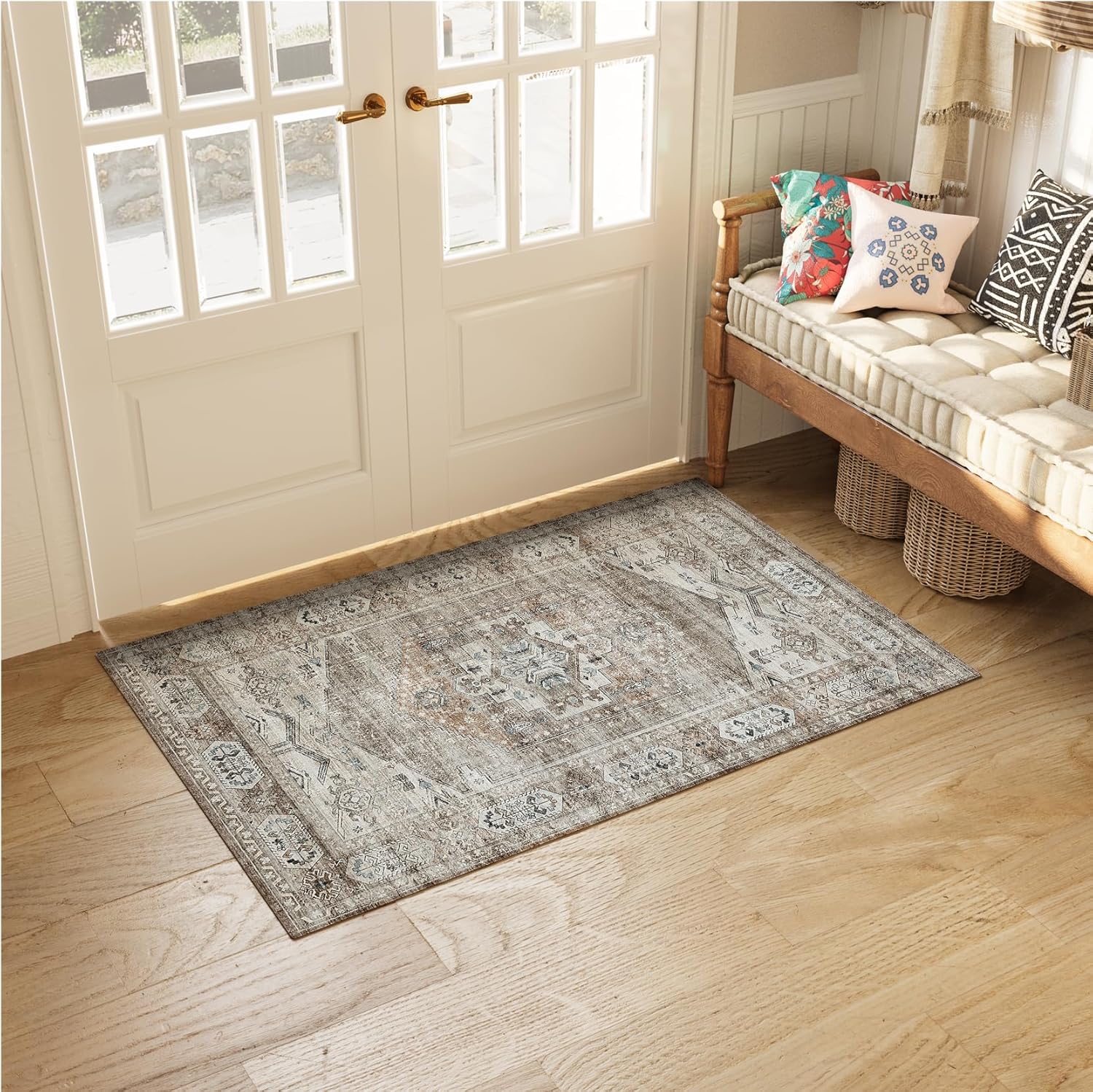 Low Pile Distressed Indoor Door Mats for Entryway